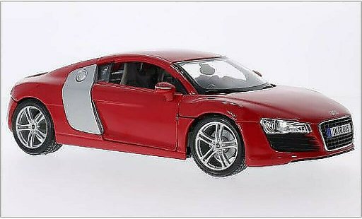 Audi R8 coupe 1/18 Maisto rood/grijs modelauto