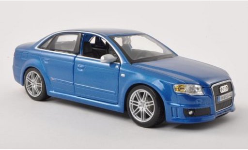 Audi RS4 berline 1/24 Burago (B7) blauw modelauto