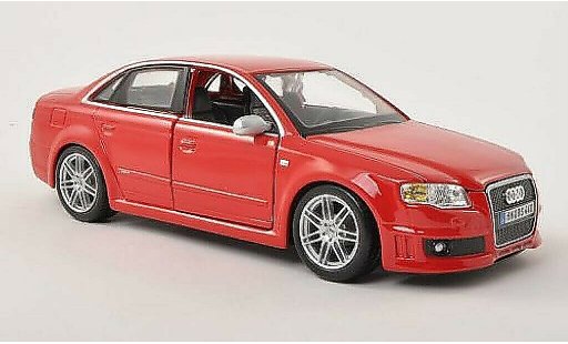 Audi RS4 berline 1/24 Burago (B7) rood modelauto