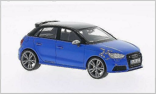 Audi S1 sportback 1/43 Neo blauw/zwart 2014 modelauto