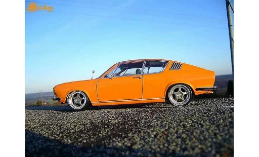 Audi 100 coupe 1/18 Anson S 1970 oranje jantes porsche modelauto