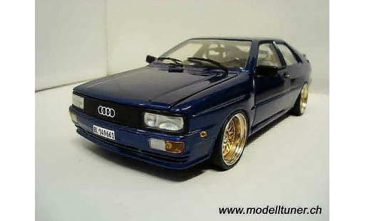 Audi Quattro coupe 1/18 Sun Star blauw jantes bbs bords larges modelauto