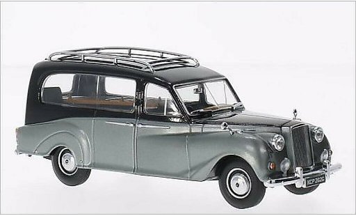Austin Princess corbillard 1/43 Oxford Hearse zwart/metallic grijs RHD modelauto
