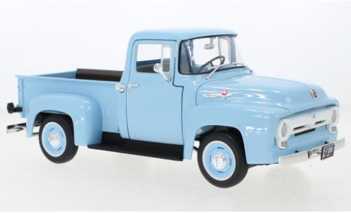 Modelauto Ford F-100 Pickup 00 Pick Up blauw 1956 1/18 Auto World