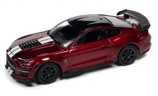 Modelauto Ford Mustang Shelby GT500 Ford Mustang Track Pack metallic rood fonc&Atilde;&copy;/wit 2020 1/64 Auto World