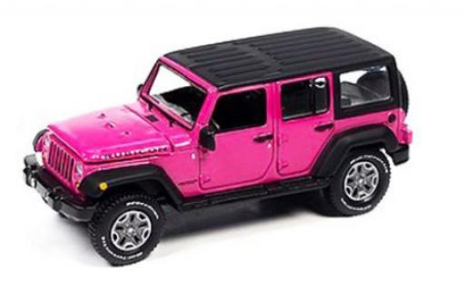 Modelauto Jeep Wrangler Rubicon Unlimited 4x4 roze 2018 1/64 Auto World