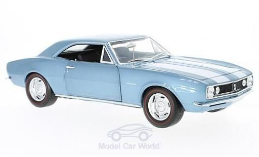 Modelauto Chevrolet Camaro Z28 metallic blauw 1967 50th verjaardag zonder Vitrine 1/18 Auto World