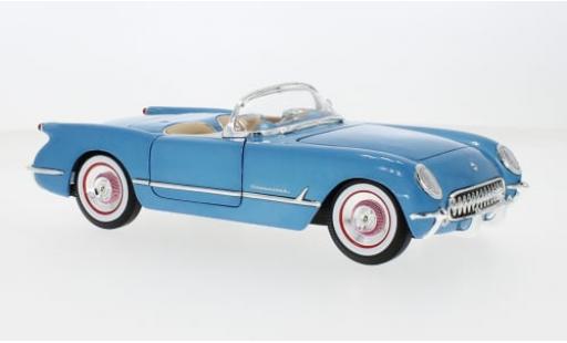 Modelauto Chevrolet Corvette Convertible (C1) Cabriolet metallic blauw 1954 1/18 Auto World