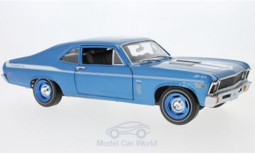 Modelauto Chevrolet Nova Coupe Yenko metallic blauw 1969 1/18 Auto World