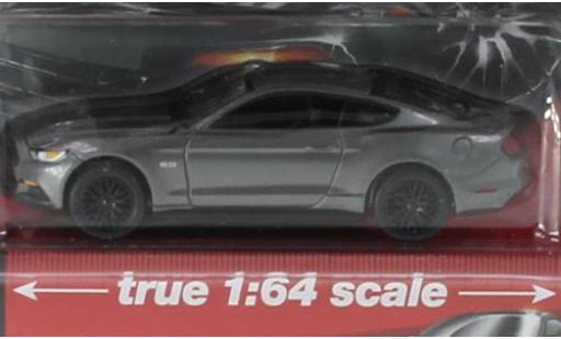 Modelauto Ford Mustang GT metallic grijs 2017 1/64 Auto World
