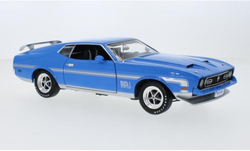 Modelauto Ford Mustang Mach 1 blauw 1972 :18 1/18 Auto World