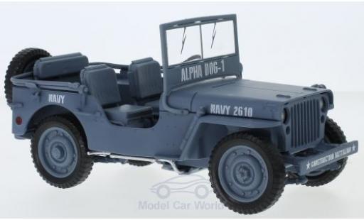 Modelauto Jeep Willys Militaire MB grijs 1941 Navy 1/18 Auto World