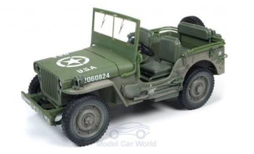 Modelauto Jeep Willys Militaire MB olijfgroen 1941 met Schmutzeffekt 1/18 Auto World