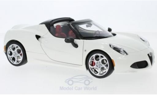 Modelauto Alfa Romeo 4C spider wit 2015 1/18 AUTOart