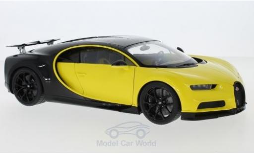 Modelauto Bugatti Chiron coupe geel/zwart 2017 1/18 AUTOart