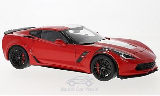 Modelauto Chevrolet Corvette Grand Sport (C7) rood/wit 2017 1/18 AUTOart