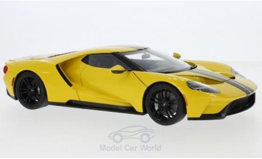 Modelauto Ford GT Berlinetta geel/zwart 2017 1/18 AUTOart