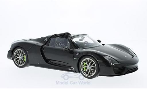 Modelauto Porsche 918 2013 Spyder metallic zwart 1/18 AUTOart