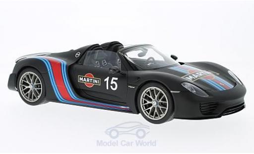 Modelauto Porsche 918 2013 Spyder zwart Martini Weissach Package 1/18 AUTOart