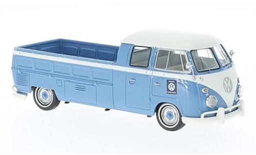 Modelauto Volkswagen T1 B Doppelkabine Langlaadbak blauw/wit 1963 1/43 AutoCult