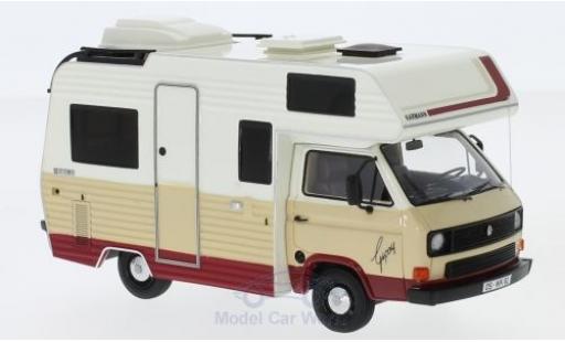 Modelauto Volkswagen T3 A Karmann Gipsy beige/rood 1983 1/43 AutoCult