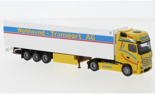 Modelauto Mercedes Actros Gigaspace 5 /Aerop. Wohlwend Remorque de bo&Atilde;&reg;te de r&Atilde;&copy;frig&Atilde;&copy;ration 1/87 AWM