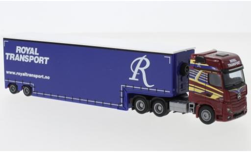 Modelauto Mercedes Actros Gigaspace 2 Giga. / Aerop. Royal Transport Tiefbett-SZ 1/87 AWM