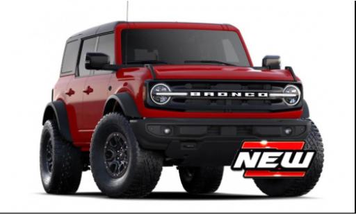 Modelauto Ford Bronco Wildtrak rood 2021 1/64 Burago