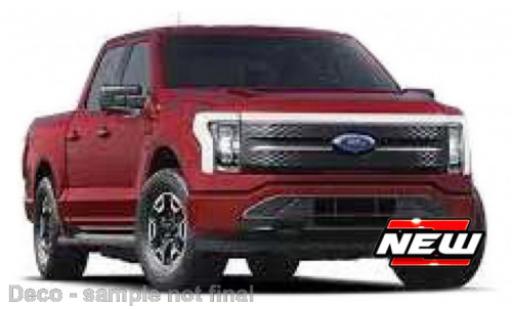 Modelauto Ford F-150 Lightning 50 metallic rood 2022 1/43 Burago