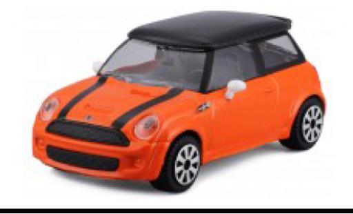 Modelauto Mini Cooper S oranje/zwart 1/43 Burago