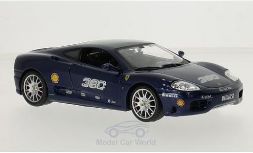 Modelauto Ferrari 360 Challenge metallic blauw No. 1/24 Burago
