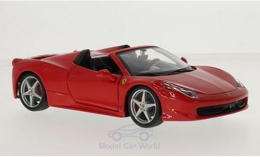 Modelauto Ferrari 458 Italia Spider rood 1/24 Burago