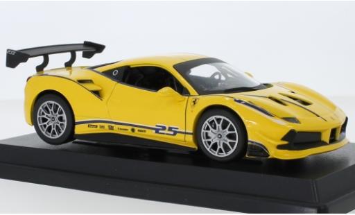 Modelauto Ferrari 488 Challenge geel No.25 1/24 Burago