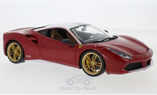 Modelauto Ferrari 488 GTB rood/wit The Lauda 2017 70 Jahre 1/18 Burago