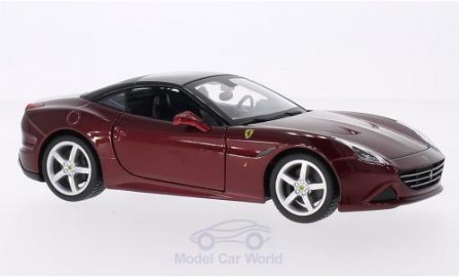 Modelauto Ferrari California Cabriolet T metallic rood/zwart 2014 1/24 Burago