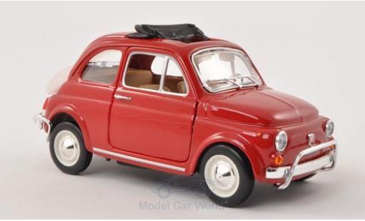 Modelauto Fiat 500 L rood 1968 ge&Atilde;&para;ffnetes vouwdak 1/24 Burago