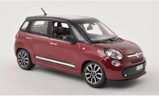 Modelauto Fiat 500L Base L metallic rood/mat-zwart 1/24 Burago