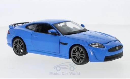 Modelauto Jaguar XKR-S Base -S mat-blauw/wit 1/24 Burago