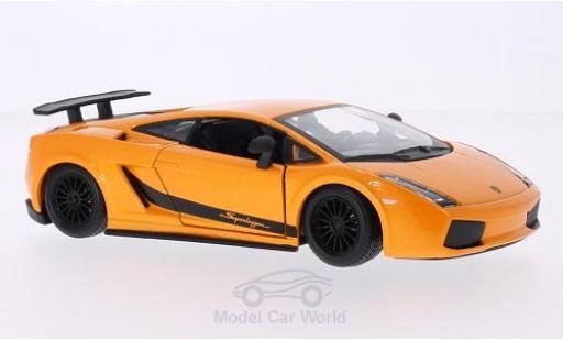 Modelauto Lamborghini Gallardo Superleggera metallic oranje 2003 1/24 Burago
