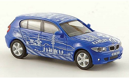 Bmw 114 E87 1/87 Herpa d blauw Bayern-Edition 2005 Schone Maienzeit modelauto