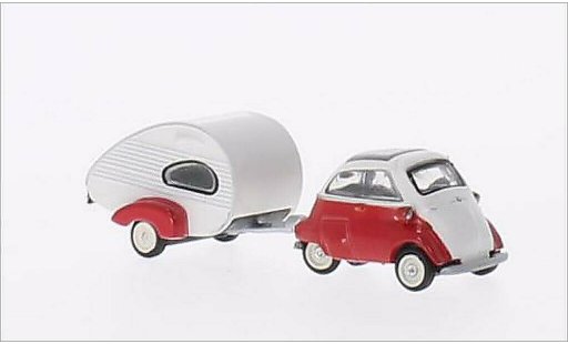 Bmw Isetta Export 1/87 Schuco rood/wit modelauto