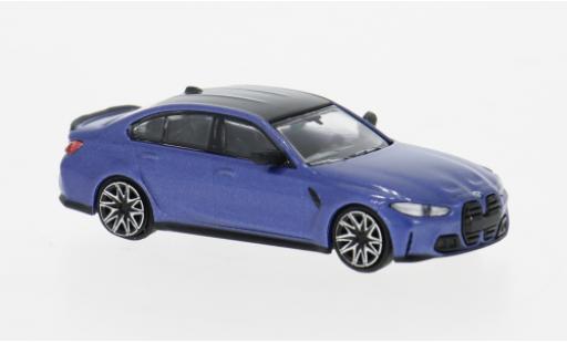 Modelauto Bmw M3 berline (G80) blauw 2020 1/87 Minichamps
