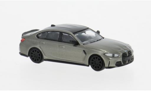 Modelauto Bmw M3 berline (G80) grijs 2020 1/87 Minichamps