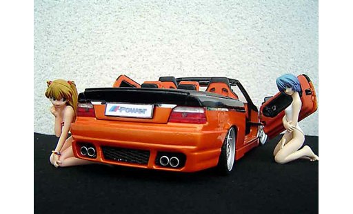 Bmw 325 Cabriolet 1/18 Maisto E36 jantes rh cup 18 pouces peinture biton oranje zwart portes papillon modelauto