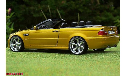 Bmw M3 Cabriolet 1/18 Kyosho E46 geel candy jantes chromees 18 pouces modelauto