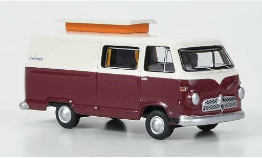 Borgward Hymer camping-car 1/87 Bub Caravano rood-wit modelauto