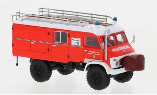 Modelauto Mercedes Unimog 401-404 404 S LF8 rood clair/wit brandweer Sibbesse 1962 1/87 BoS Models