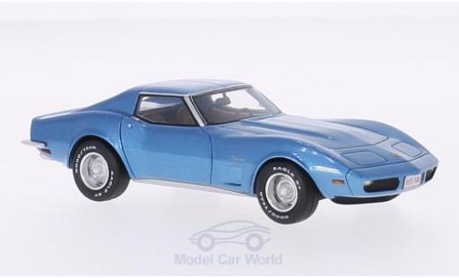 Modelauto Chevrolet Corvette Coupe (C3) metallic blauw 1973 1/43 BoS Models