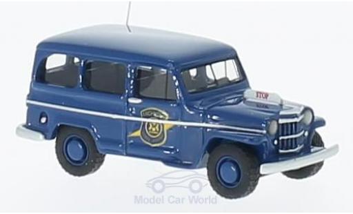 Modelauto Jeep Willys Station Wagon blauw Michigan State Politie 1954 1/87 BoS Models