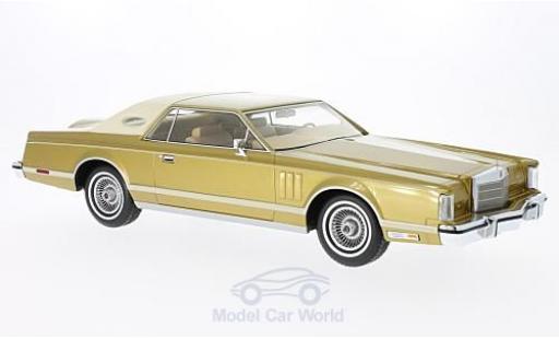 Modelauto Lincoln Continental 1978 MkV Coupe gold/beige 1/18 BoS Models